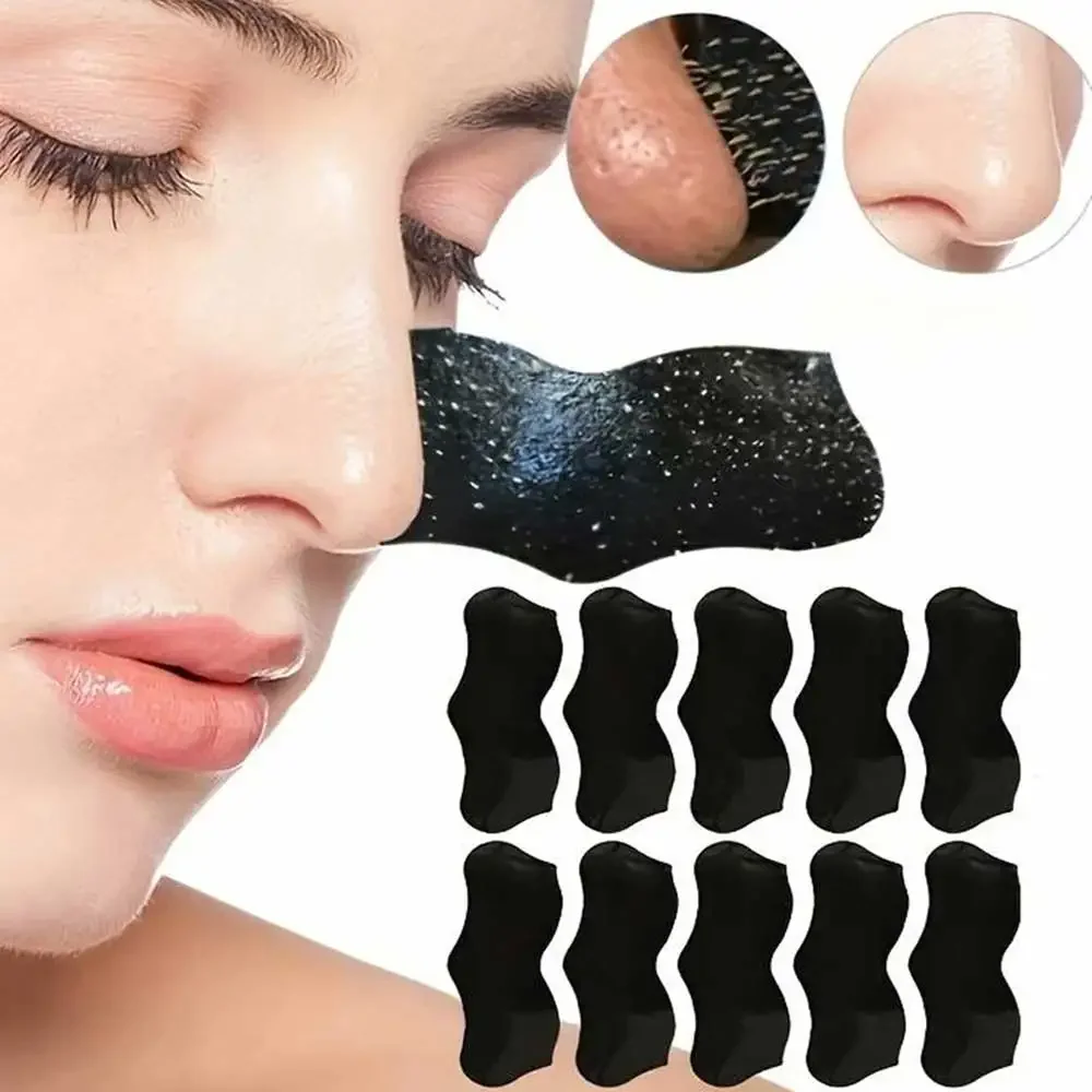 10PCS จมูก Blackhead Remover หน้ากากทําความสะอาดลึกหดรูขุมขนสิว Treatment Mask