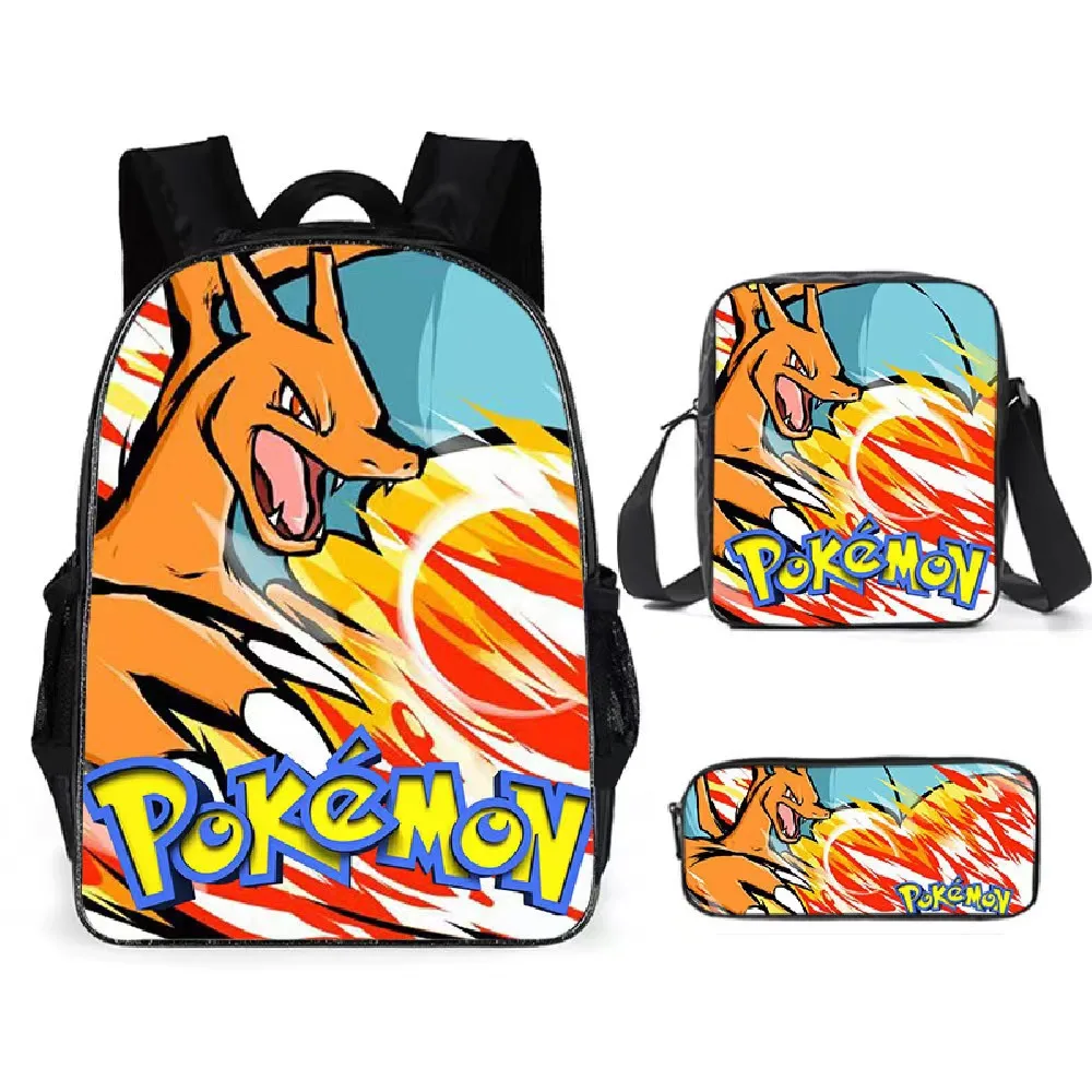 Pokemon Kids School Backpack Storage Bag Kawaii Pikachu Anime Figures Student Big Capacity Travel Bag Boy And Girl Toys Mochila