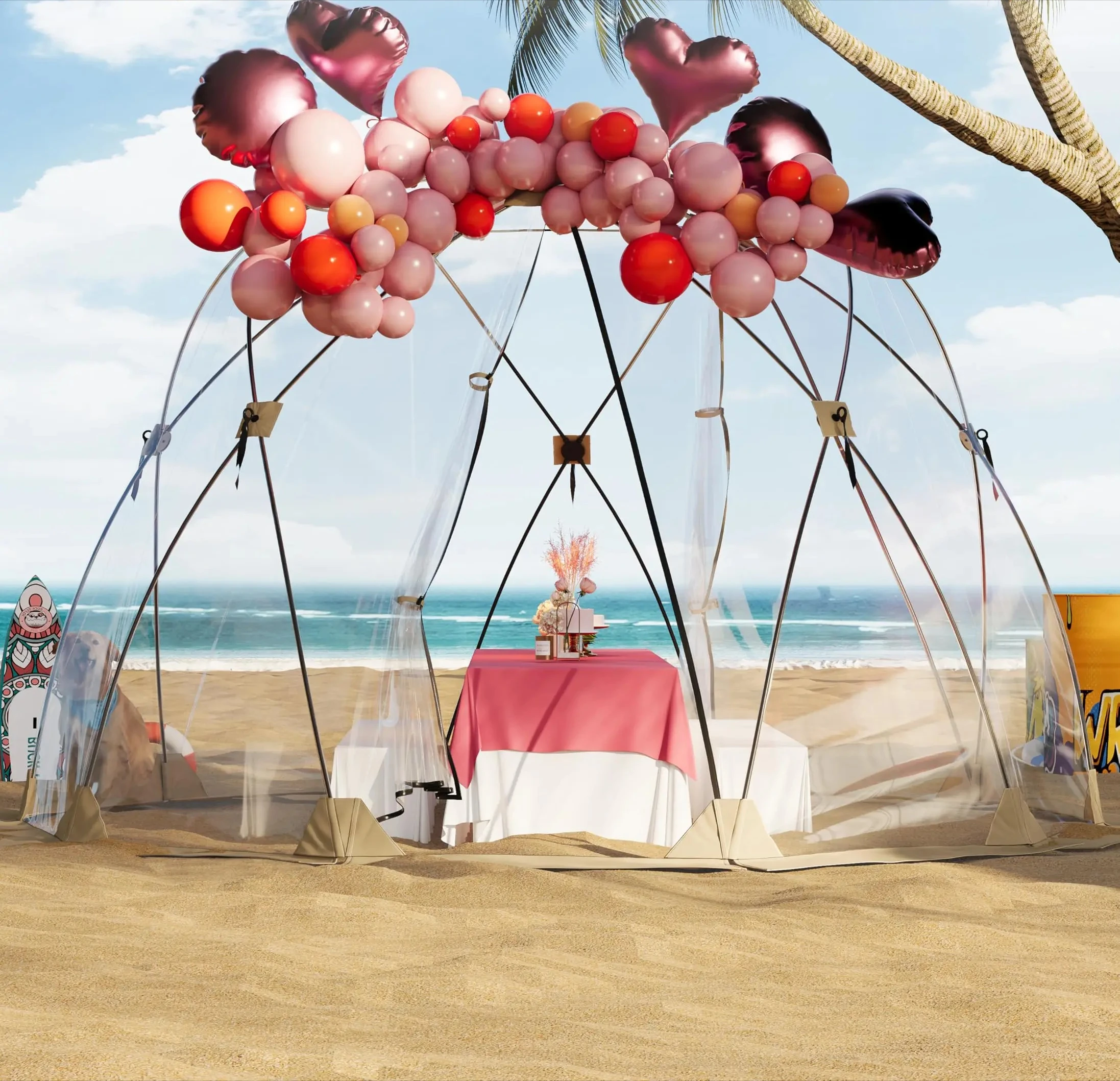 Carpa Iglú de Jardín para 4-6 Personas con Diseño Impermeable y ,Carpa Burbuja Desplegable para Exteriores de 10x10 pies