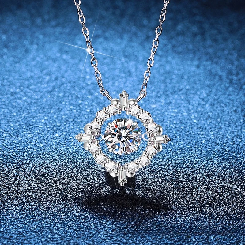 

Горячее продаваемое платиновое ожерелье PT950 из 18-каратного золота, ожерелье из муассанита 1 карат, пульссирующая душа, легкая роскошная цепочка на ключицу