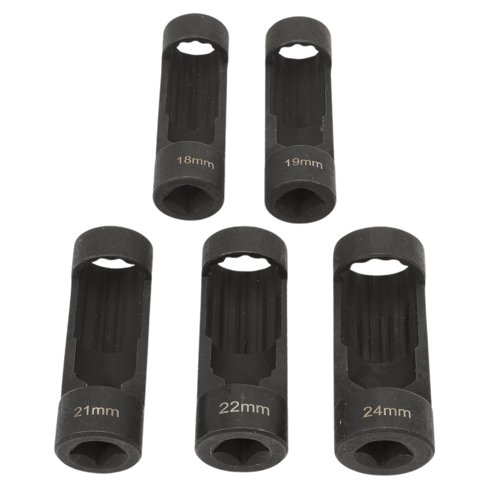 5pcs Nuts Socket Suspension Strut Socket Tool Shock Absorber Installation Tool, 12 Point 1/2 Drive, 18/19/21/22/24mm, 6496 3353