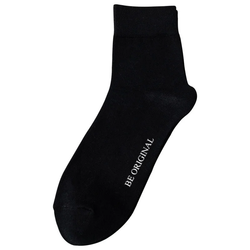 Мужские хлопковые носки OEM, мужские носки средней длины, хлопковые носки с индивидуальным принтом для мужчин, деловые мягкие носки