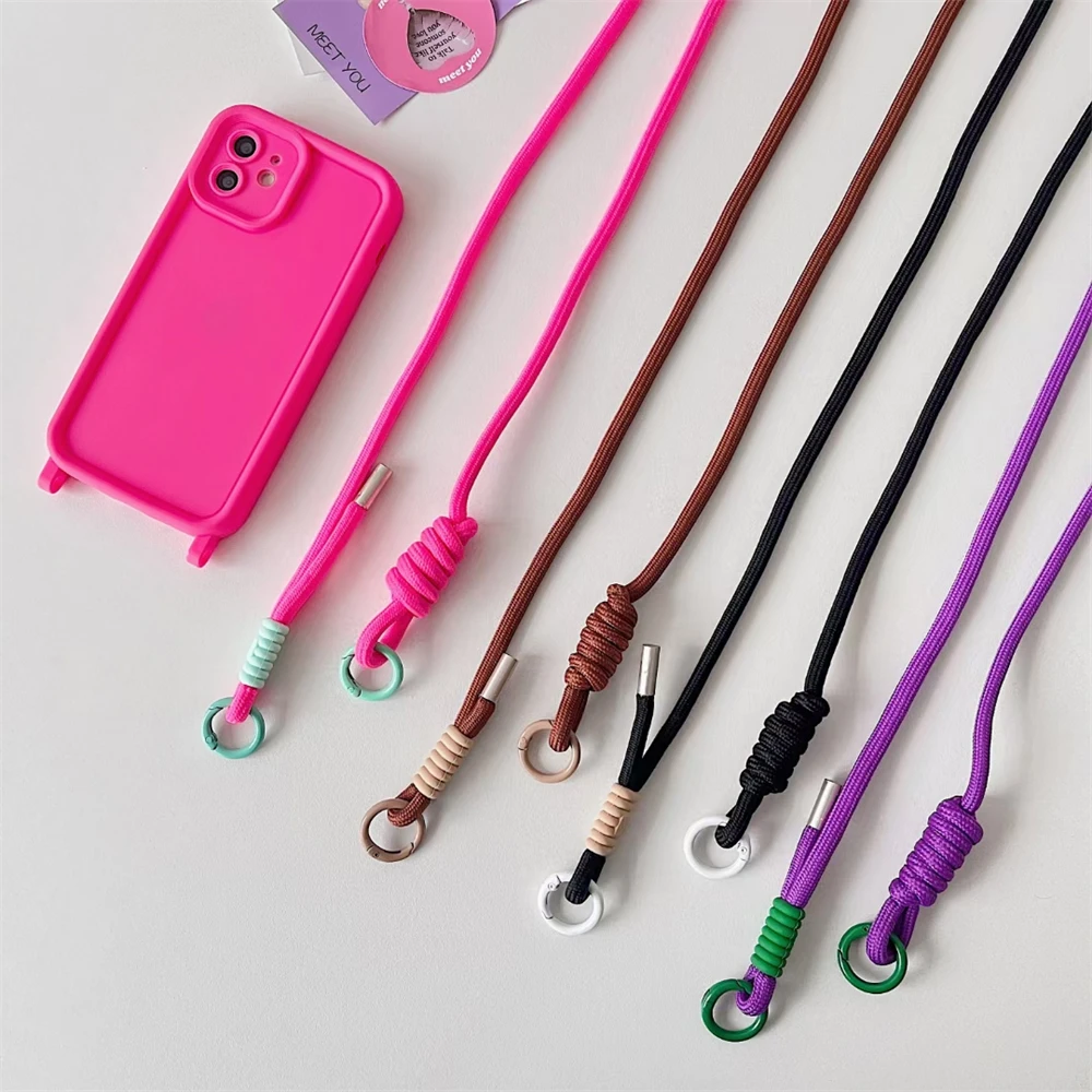قابل للتعديل Coloful Crossbody الحبل الكتف الأشرطة المفاتيح حلقة رئيسية حبل مضفر هدايا للنساء الرجال ملحقات الهاتف المحمول