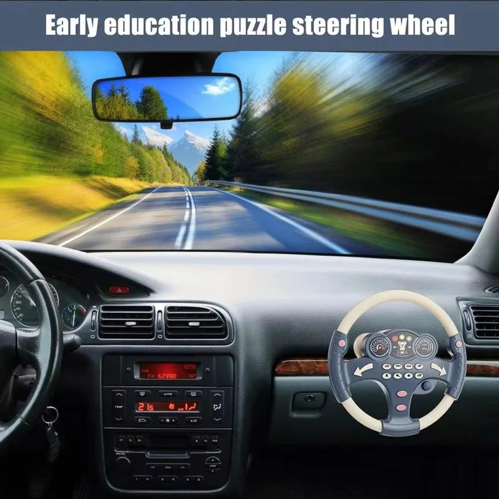 Kids's Simulation Steering Wheel Toy Early Education Simulation Sound Steering Wheel Early Learning Toy,Gifts for Kids