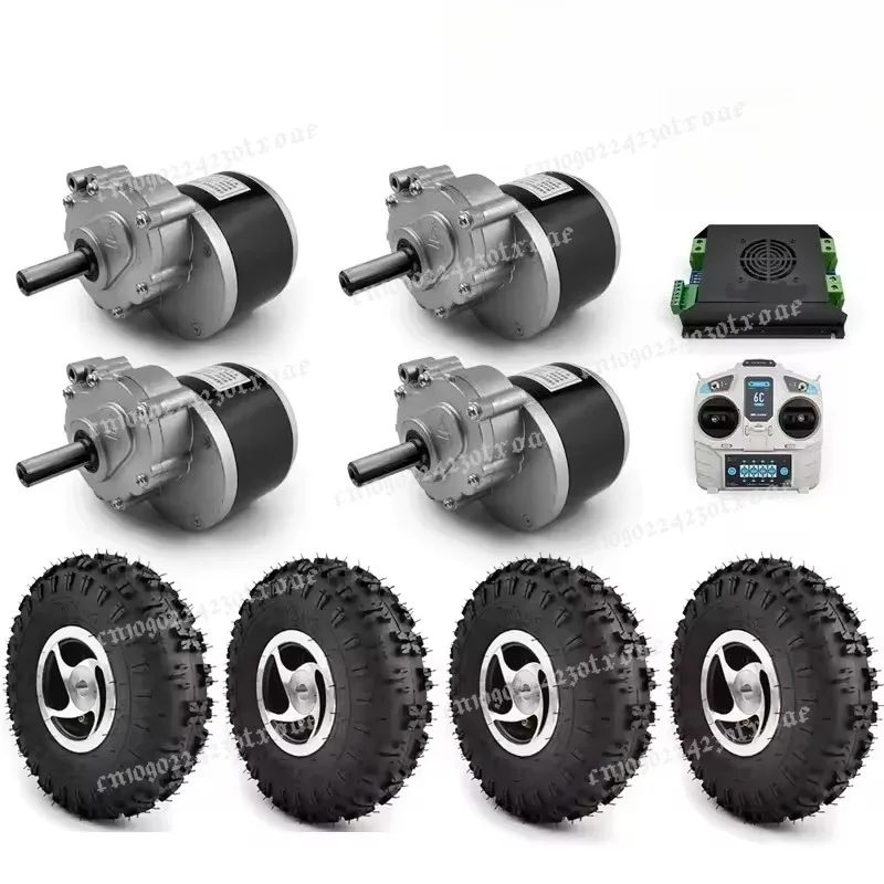4WD 1000W Electric Four Drive kit 4.10-4 Off-road Tires 10 Inch Wheel Hub Cart 250W Motor With Wireless Remote Control