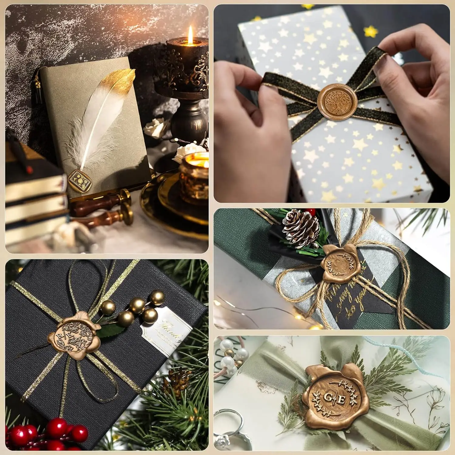 20 pièces bâtons de cire pour tampons de scellage de cire pistolet à colle postale bâtons de cire de scellage pour Invitations de mariage enveloppes cadeaux de noël