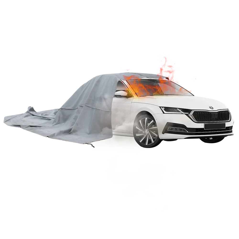 Manta resistente al fuego, extintor de incendios, fibra de vidrio ignífuga, vehículos extremadamente grandes, manta contra incendios para coche eléctrico