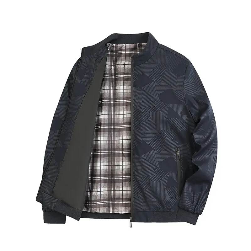 

Spring and Autumn Fashion Trend Printed Windproof Workwear Jacket For Men's Business and Leisure Loose Sports Plus Size Jacket