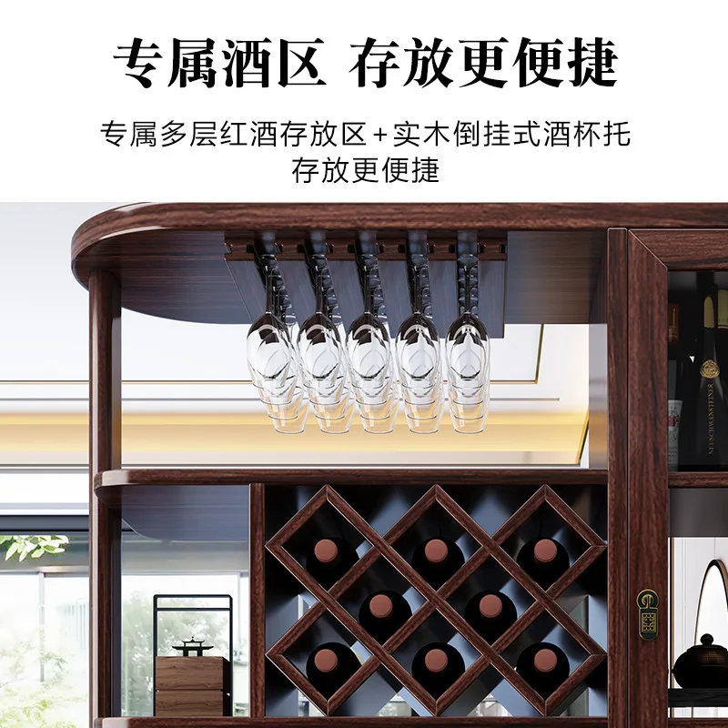 Mueble de habitación de madera maciza de oro negro, mueble divisorio de doble cara, nueva sala de estar china, mueble para vino, zapatero