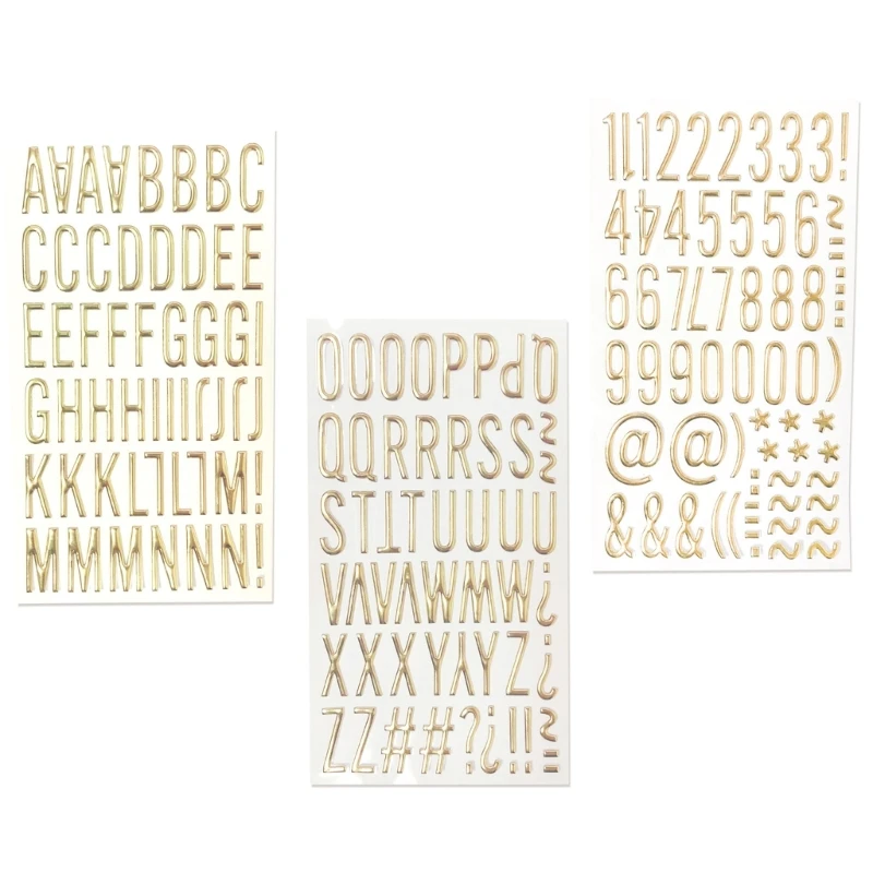 3D Metallic Letter Number Sticker for Scrapbooking Journal Notebook Photo Album