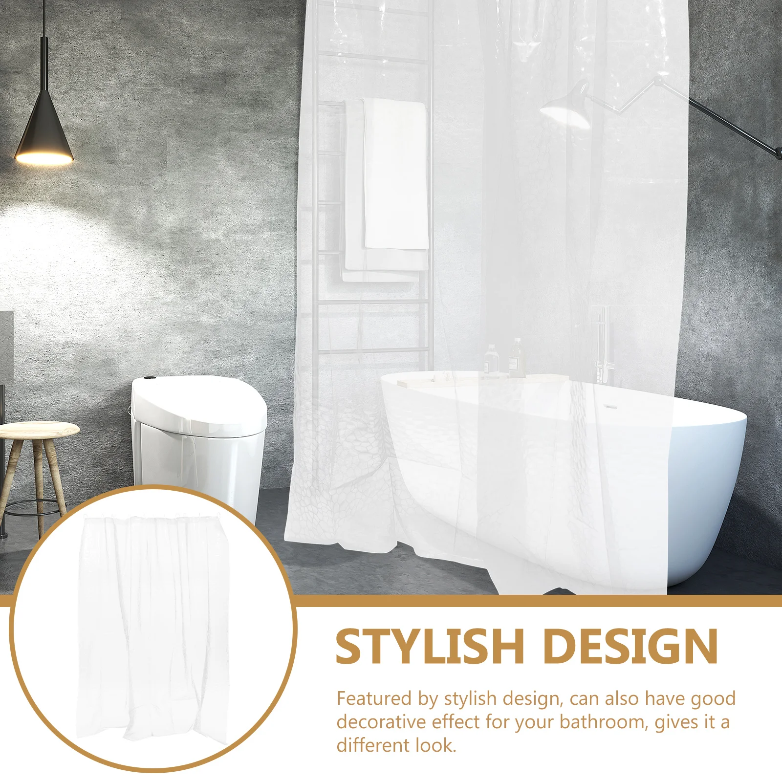 

Extra Long Bath Curtain 60X72 Inch Peva Waterproof Quick-Dry Liner For Bathroom Decorative Use Light Weight Household