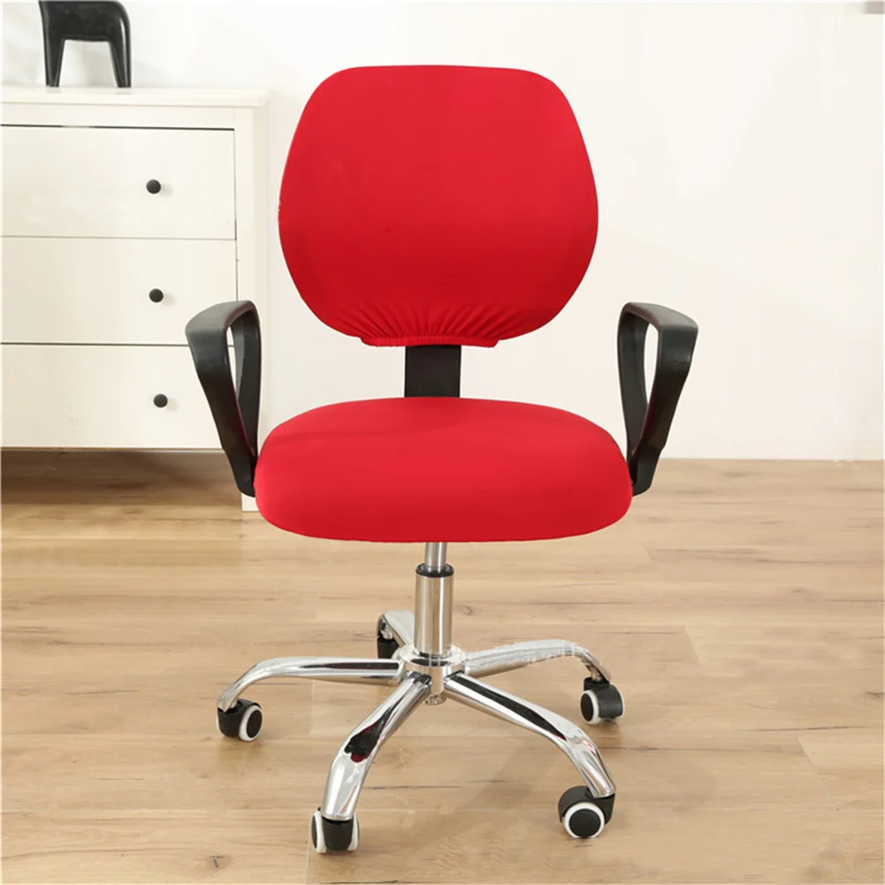 

Office Chair Cover Stretchable Computer Chair Seat Cover Backrest Slipcovers Solid Color Rotating Chair Seat Cushion Protectors