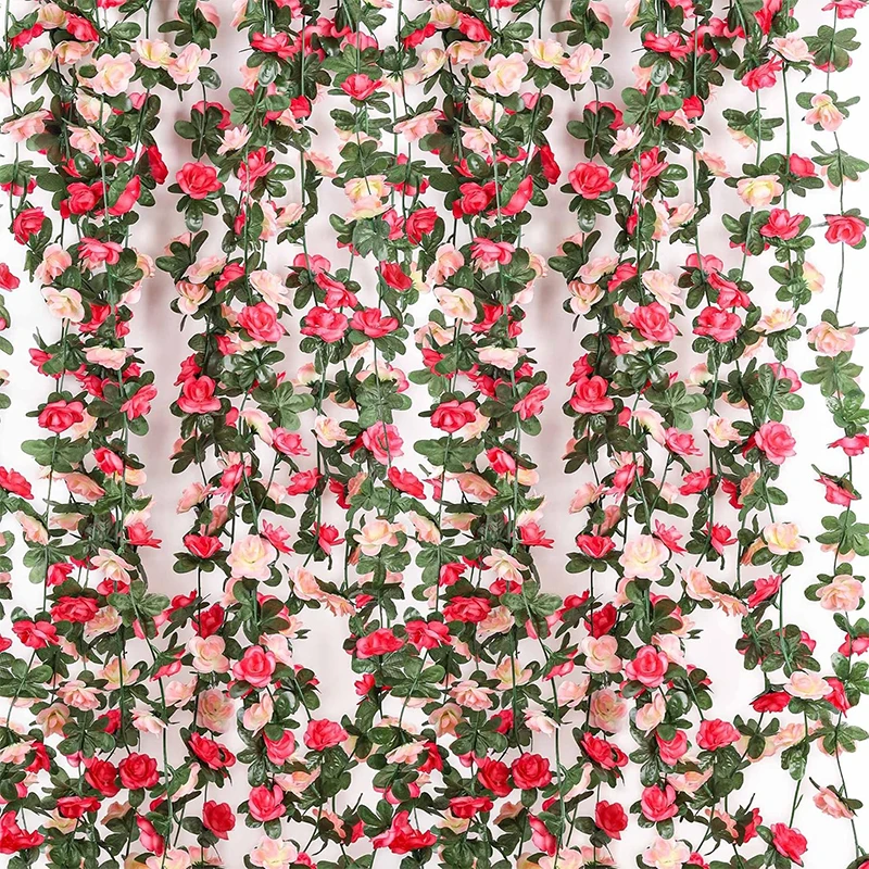 1 Stück Künstliche Rosen-Girlande 2,3M Kunstblumen für Heim-Dekoration Hochzeitsdekoration Herbst-Garten Outdoor DIY Bogen-Dekor – Detail 2