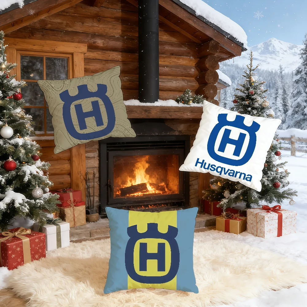 H-Husqvarna-ES Logo Fashion cushion cover Home Office Birthday Anniversary Gifts Soft Skin Friendly Cushion Cover - view 5