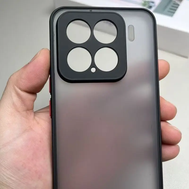 حافظة عصرية ذات ألوان متباينة ملمس جلدي لهاتف Xiaomi 17 15 14 T Pro حافظة واقية من الأكريليك الشفاف الناعم المقاوم للصدمات