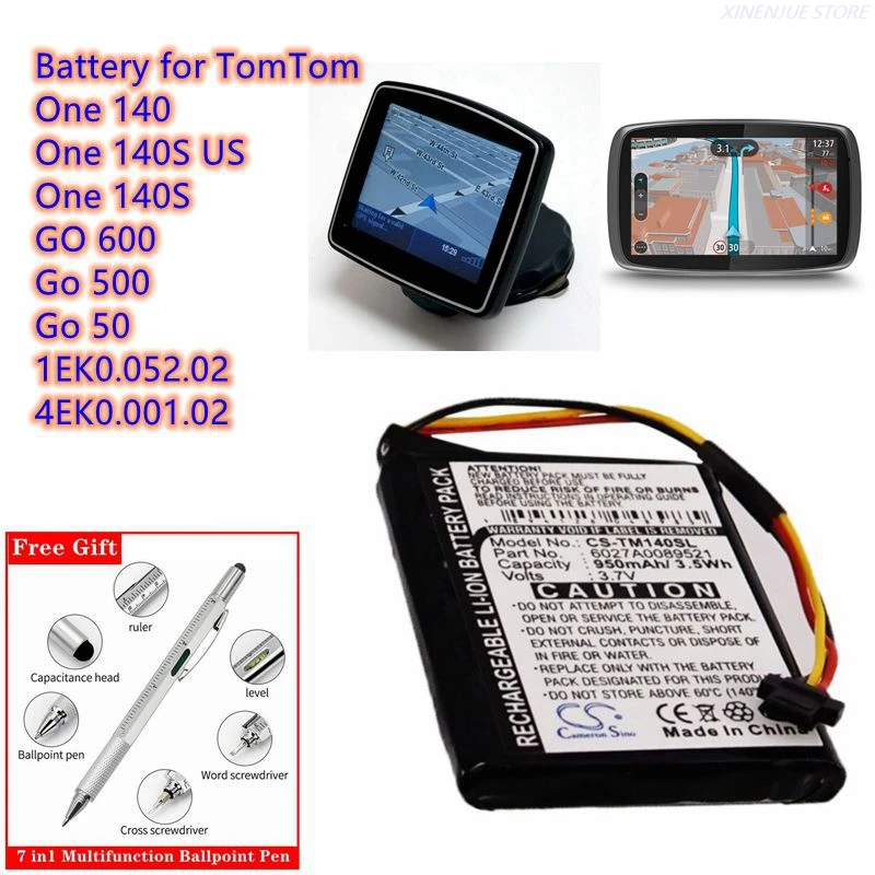 Batteria 1300 mAh per TOMTOM VF8 3.7V