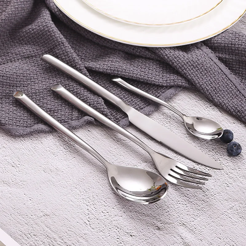 24Pcs Luxury Cutlery Set Top Quality Stainelss Steel Knife Fork Spoon Dinnerware Sets Western Tableware Set