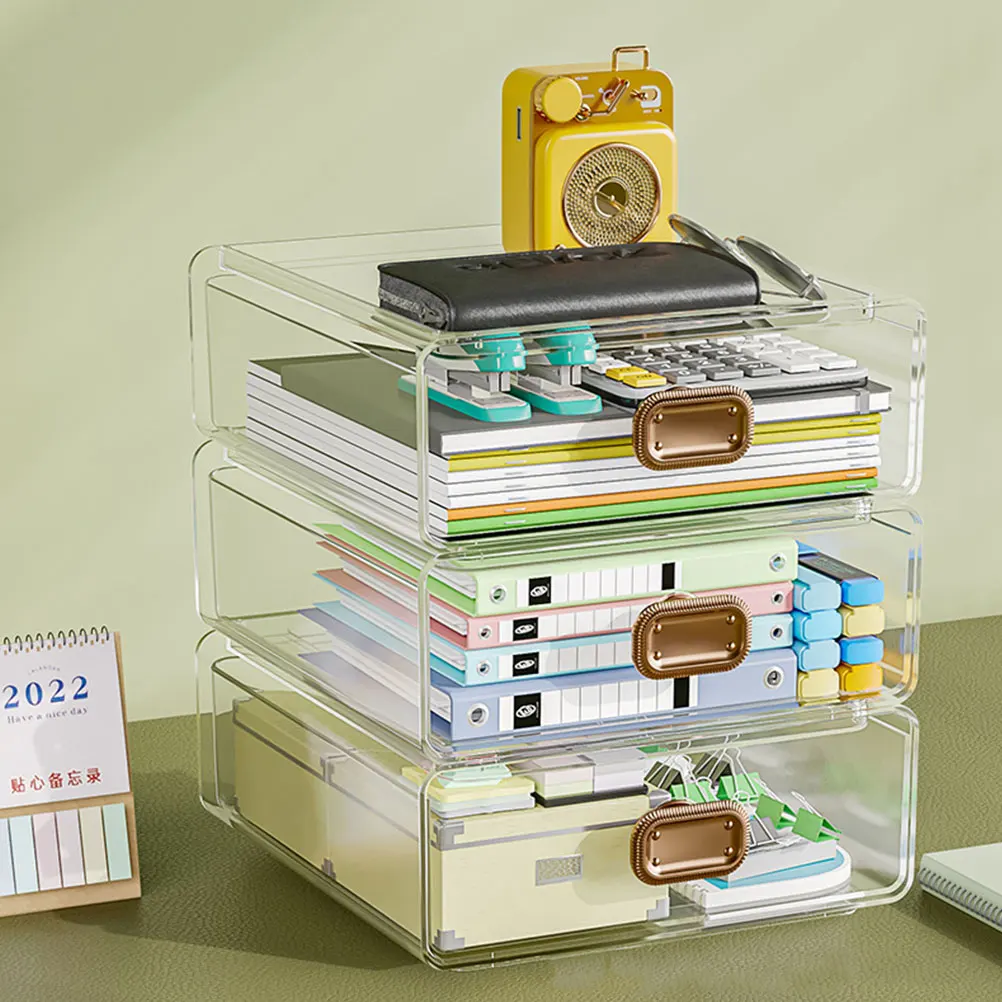 

Make up Transparent Storage Box Office Desk Organizer Small Boxes The Pet Case Drawers