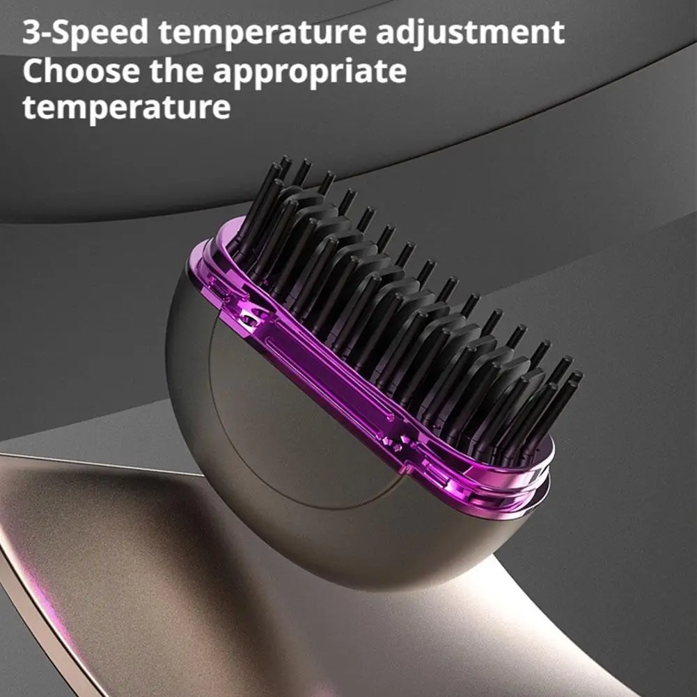 

Mini Wireless Portable Straightening Brush Household Styling Massage Comb Rechargeable Heating Hair Straightener Portable Combs