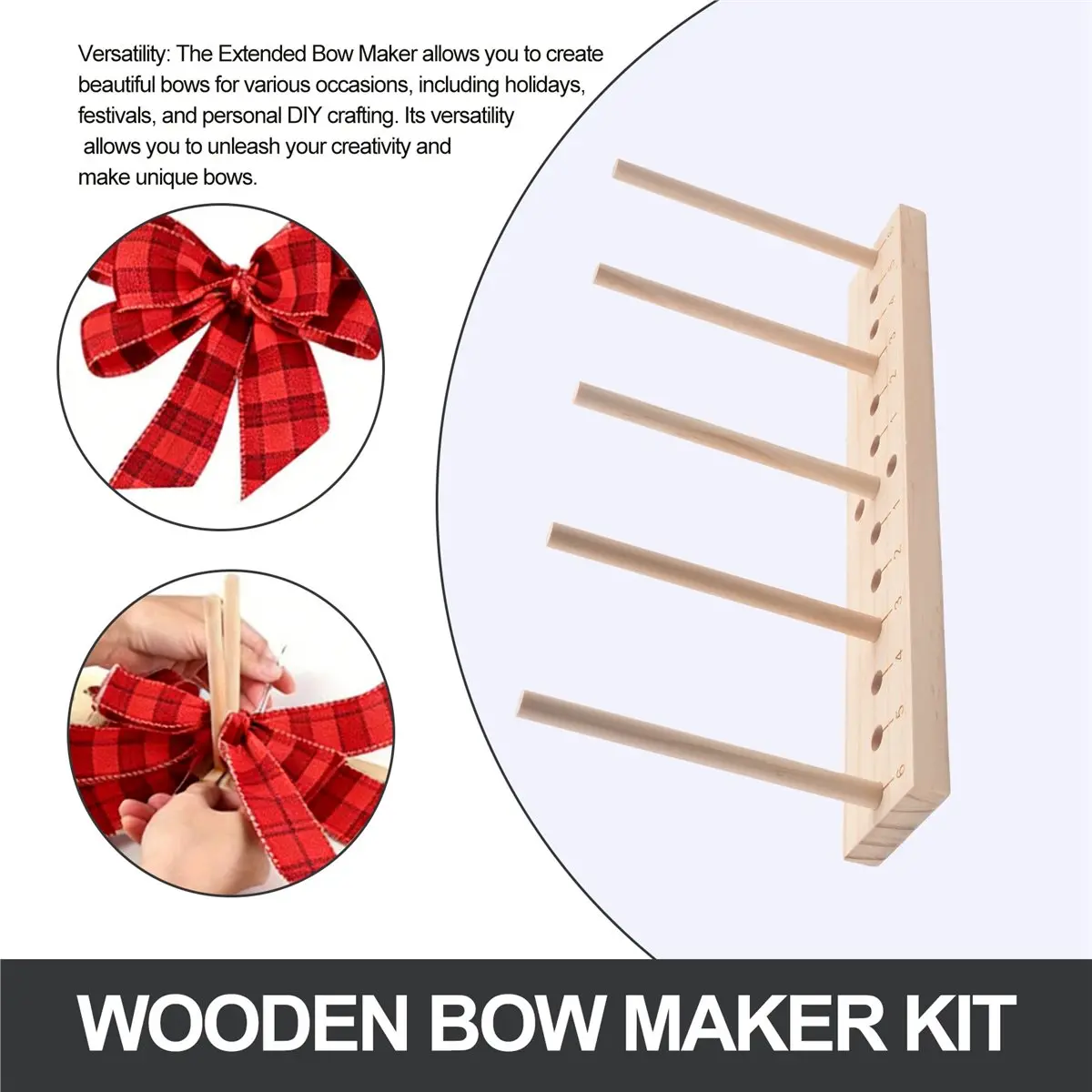 DT38 Wooden Bow Maker Kit Extended Wreath Ribbon Bow Maker Tool for Making Beautiful Ribbon Bows