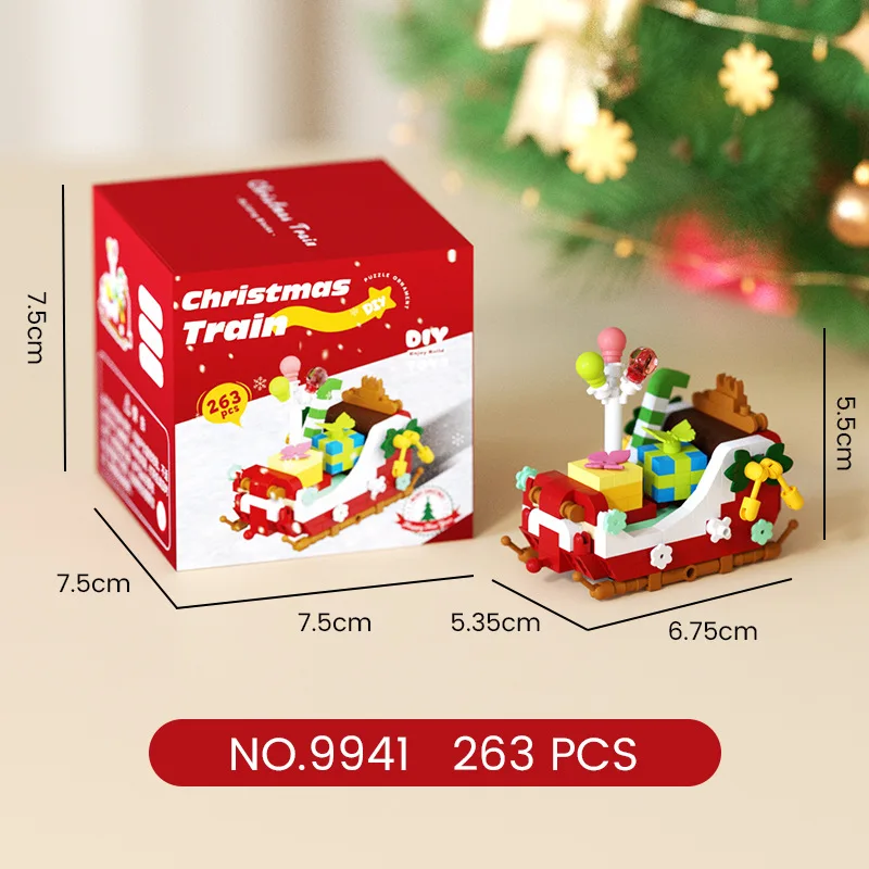 Neues Weihnachtsgeschenk: Mikro-Partikel-Bausteine, Lernspielzeug zum Zusammenbauen für Kinder, Weihnachtsmann-, Baum- und Elch-Modelle als Dekoration – Detail 15
