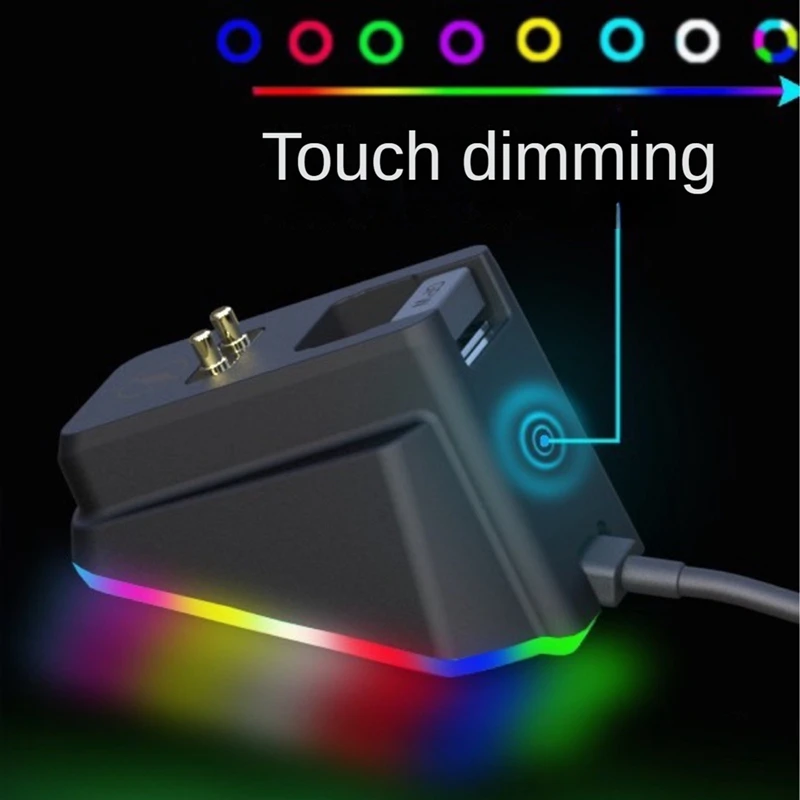 Mouse Charging Dock With Charging Conversion Module RGB Charger For Logitech GPW,G502 Wireless,G703, G903 HERO Mouse