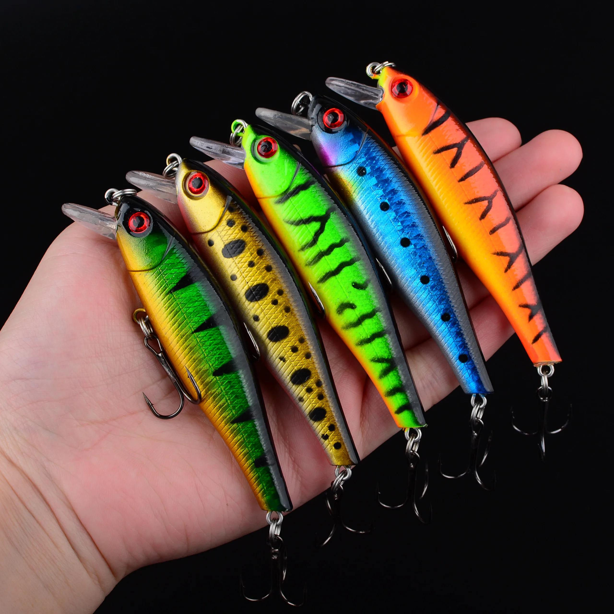 

5 шт. плавающие рыболовные приманки для гольяна, воблеры, джеркбейт, искусственная пластиковая жесткая приманка, каркбейт, окунь, щука, рыболовные снасти