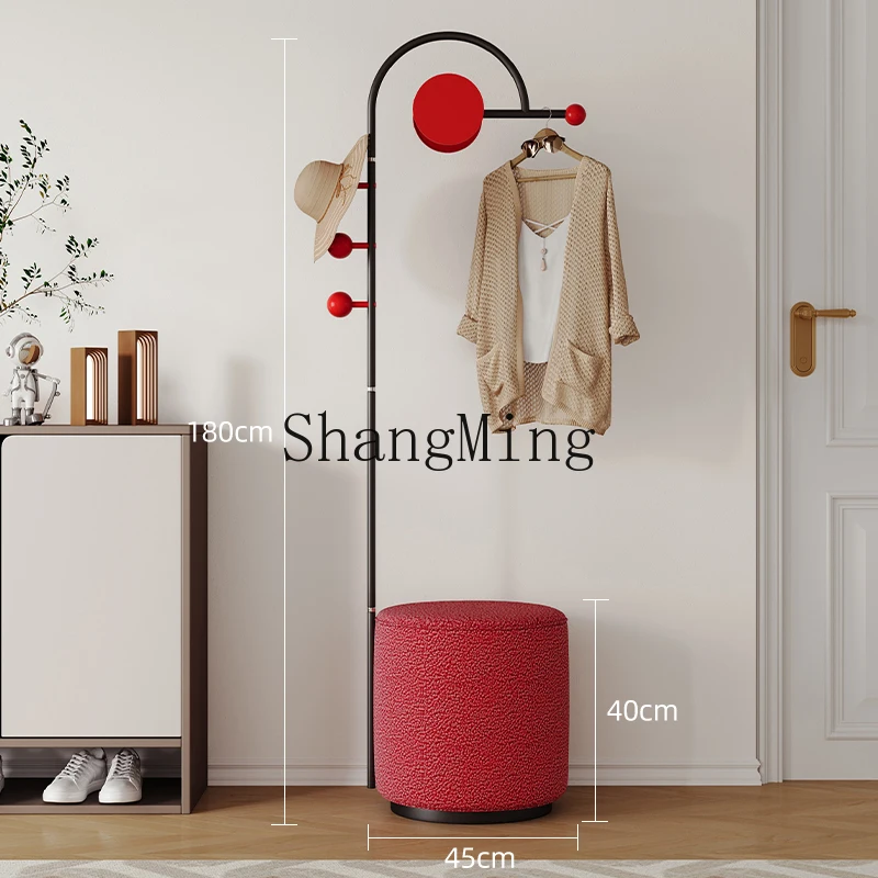 

CL home shoe change stool hanging hanger integrated light luxury high sense door entrance can sit temporary floor coat rack