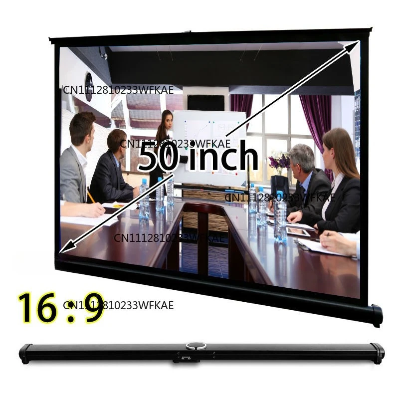 For Easy Open Mini Projection Screen 50-inch 16x9 Widescreen Ultra HD 3D Projector Display for Trading Meeting