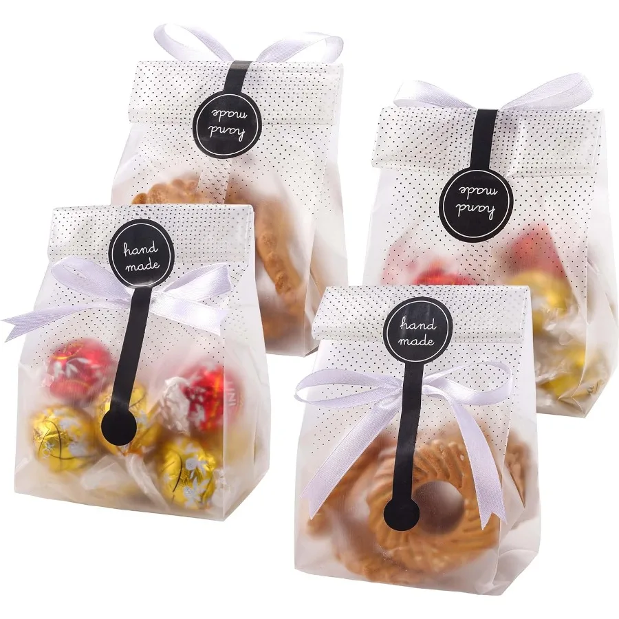 

Пакеты для печенья для подарков, прозрачные целлофановые пакеты для лакомств для сувениров, мини-буханка, пакет для торта, упаковка с горячими какао-бомбами с наклейками
