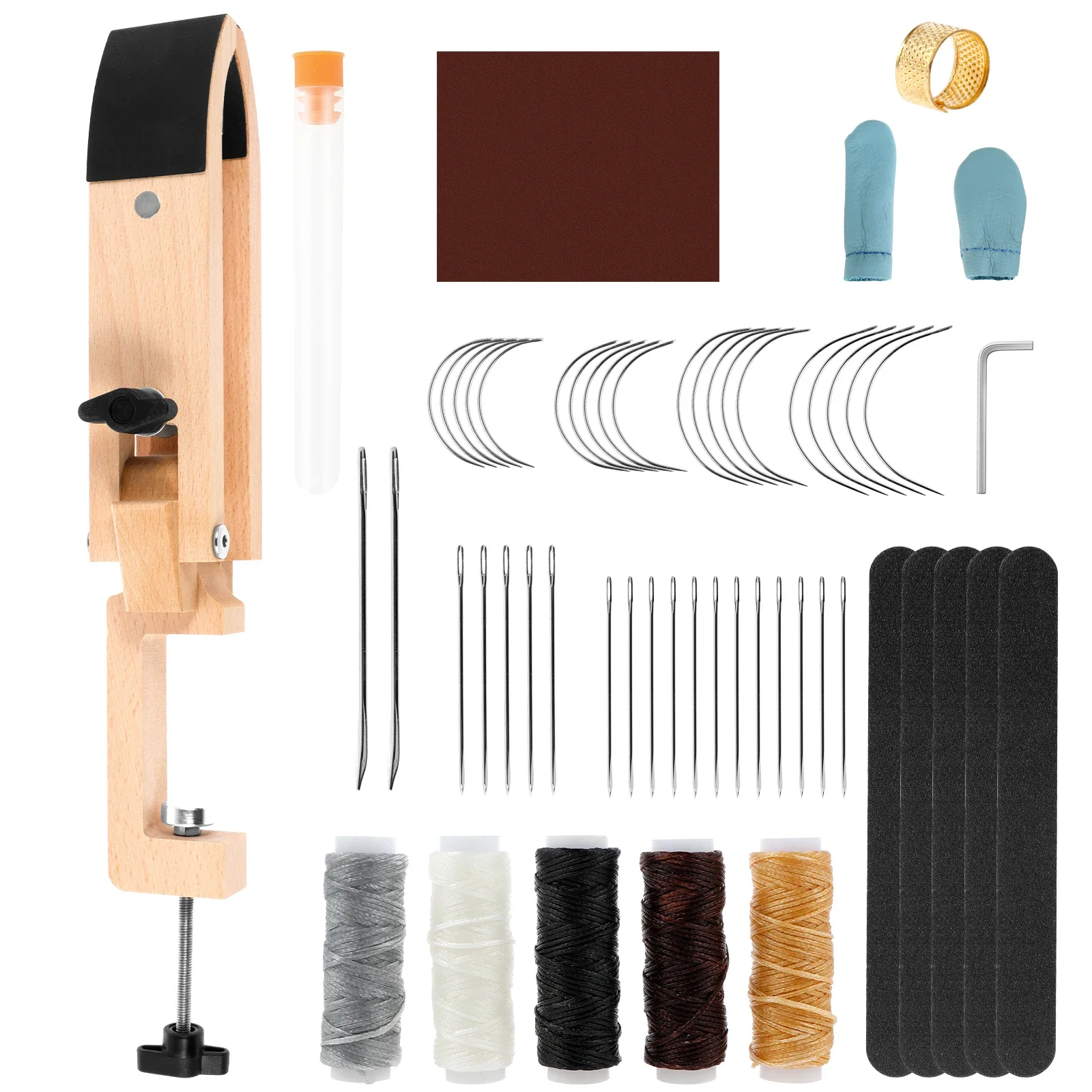 

Stitch Pony Wood Leather Pony Foldable Table Desktop Stitching Horse Clamp Adjustable Leather Sewing Pony Leather Working Tools