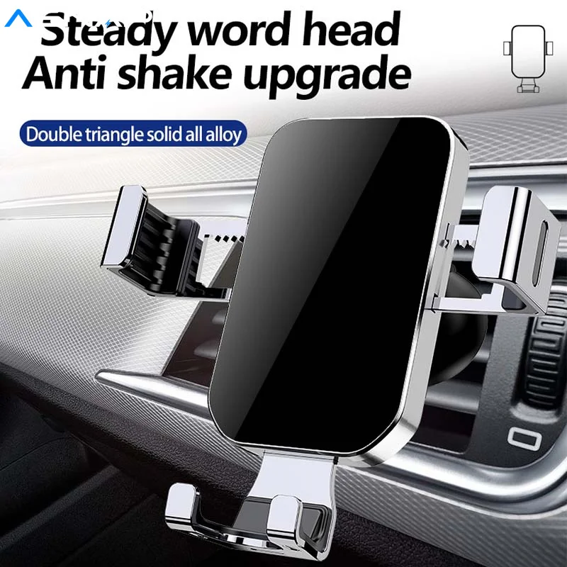 

ASNAP Car Phone Holder Mirror Design 360 rotate Phone Stand Aluminium Alloy for Air Condition Outlet Support 4-6.5in Phone