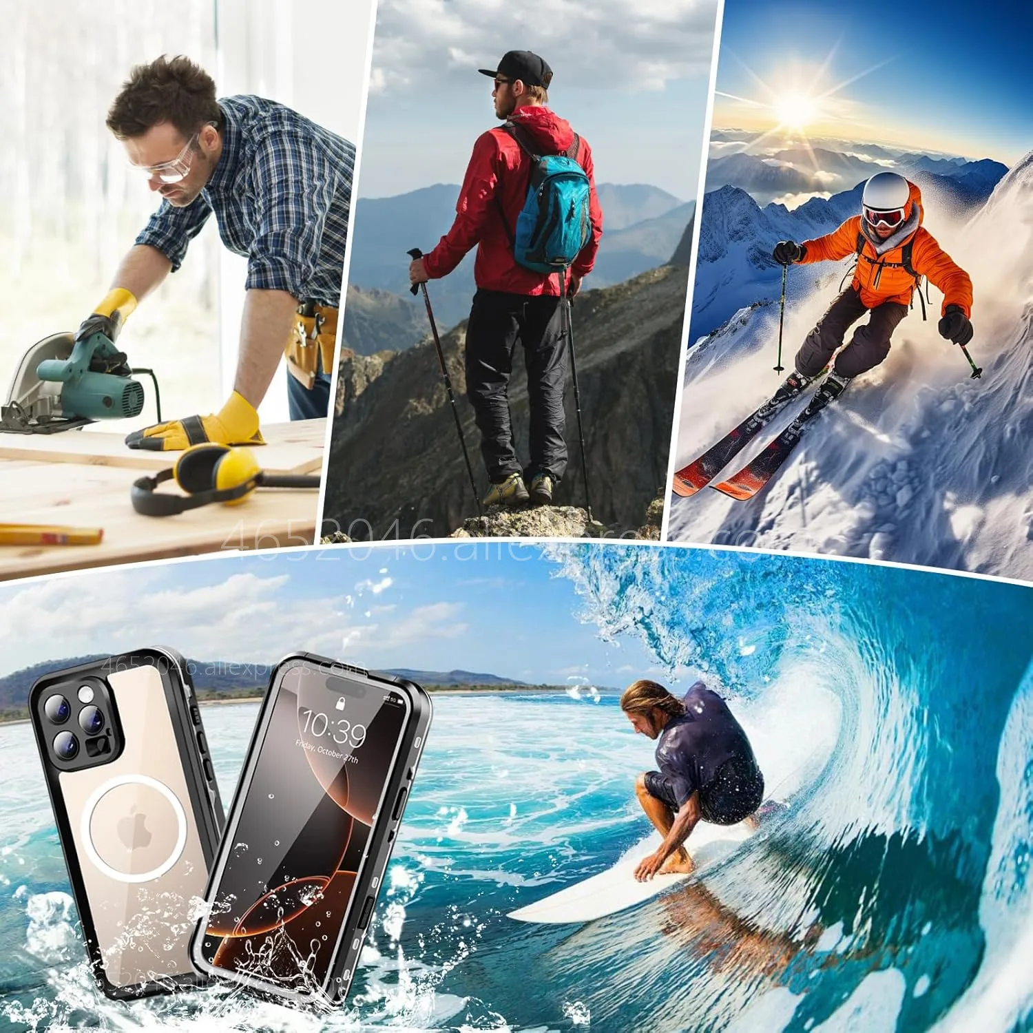 IP68 Waterproof For iPhone 16 Pro Max 15 Plus 14 13 Phone Case with MagSafe Snowproof Dustproof Shockproof 360 Protection Cover