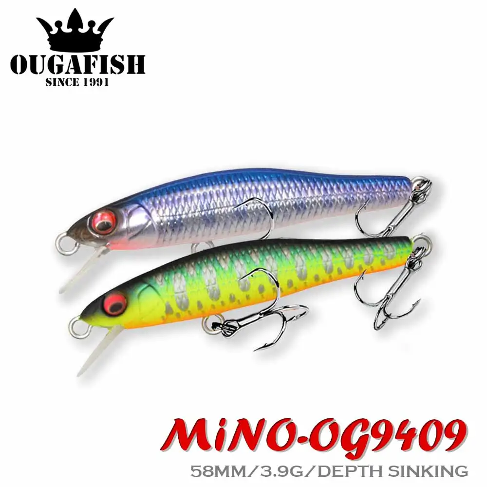Micro isca minnow pesca isca 58mm 3.9g afundando mino seabass leurre isca artificial fluxo iscas acessórios equipamentos