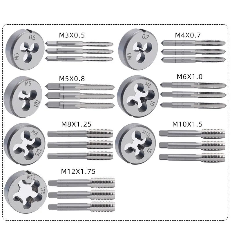 Tap, Plate, Thread Set, Tapping Combination, Manual Threading Tool, Thread Opener, Thread Tapper, Wrench, Reamer