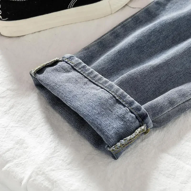 Denim Jumpsuits Women Vintage Streetwear Korean Style High Waist Jumpsuit Retro All-match Pockets Loose Suspenders Trousers Chic