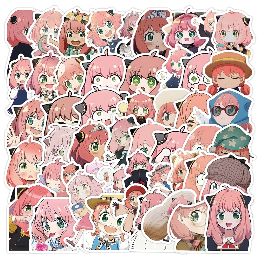 10/30/50pcs Kawaii SPY×FAMILY Anime Stickers Cute Anya Forger Cartoon Sticker Toy Water Bottle Stationery Phone Kid DIY Decals