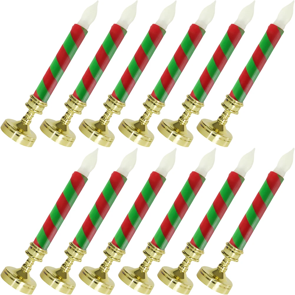 

12Pcs Christmas Electric Candles Flameless Lights Operated Decorative Lamps for Party Home Decoration Festival
