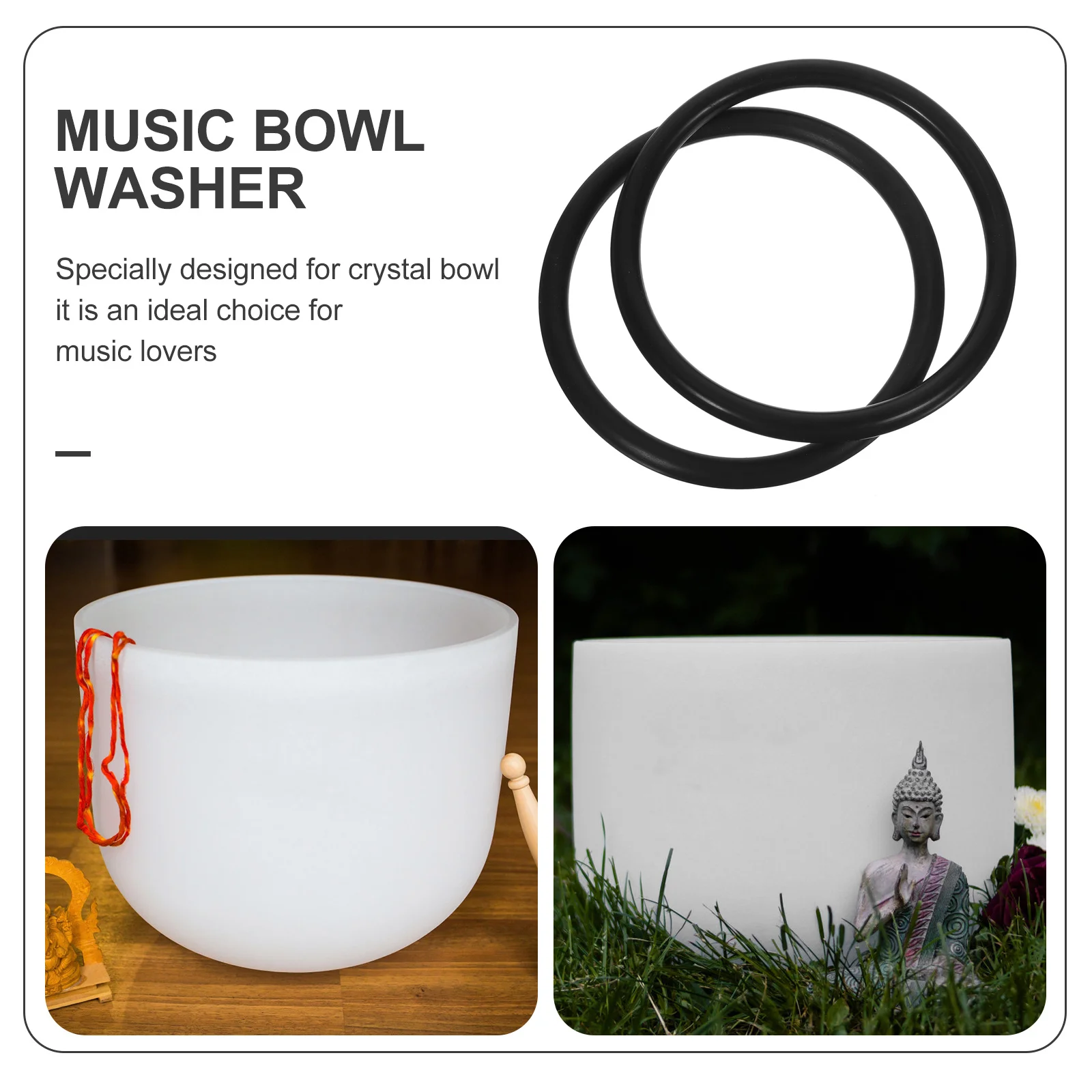 

2Pcs Sound Bowl Rubber Rings Meditation Singing Bowl Mat Cushion Anti-Collision Protector Comfortable Practical Accessory