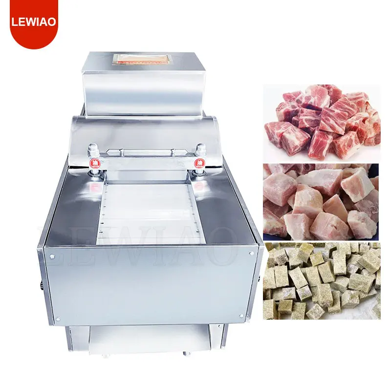 Fully Automatic Chicken Meat Slicer Cutting Machine For Selling Industry Frozen Meat Cube Block Cutter Process Machinery