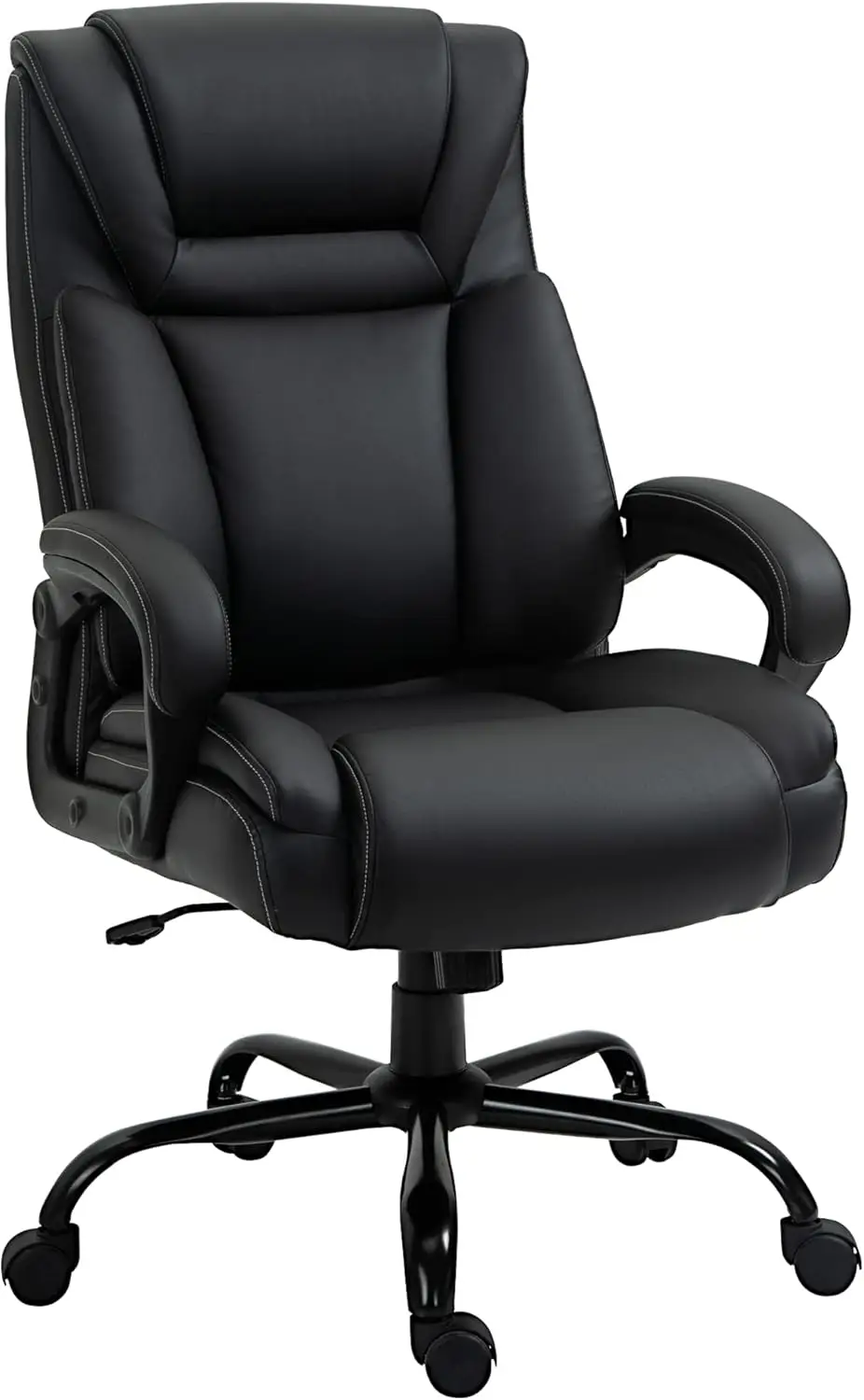

Big And Tall 400Lbs Executive Office Chair With Wide Seat, Computer Desk Chair With High Ba Pu Leather Ergonomic Upholstery,