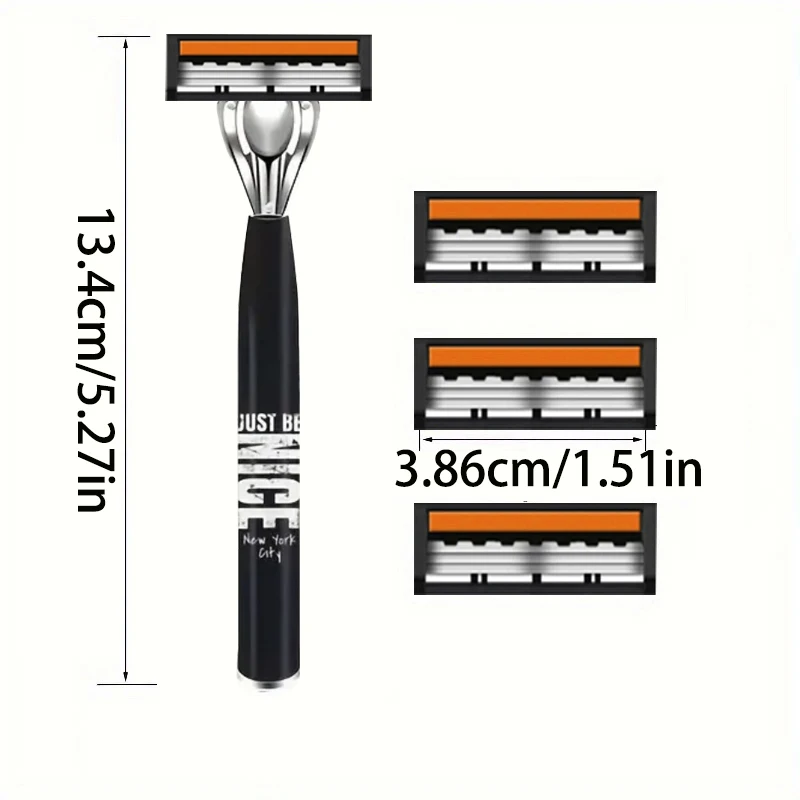 ماكينة حلاقة كلاسيكية آمنة مكونة من 3 طبقات لإزالة الشعر للرجال والنساء، شفرات حلاقة سهلة الحادة، ماكينة حلاقة يدوية
