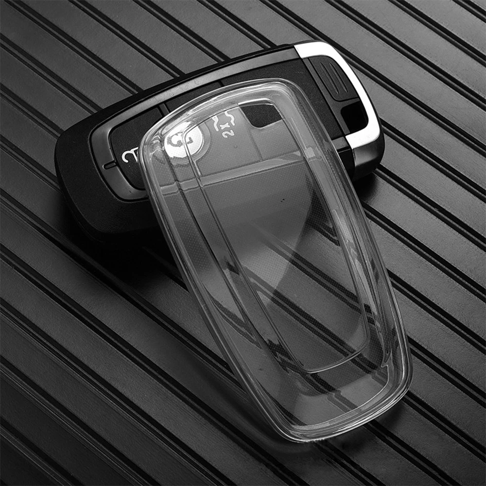 For Ford Kuga Explorer Fusion Ecosport Mustang Edge Fiesta Mondeo Torres Ranger Tours Everest TPU Transparent Car Key Case Shell