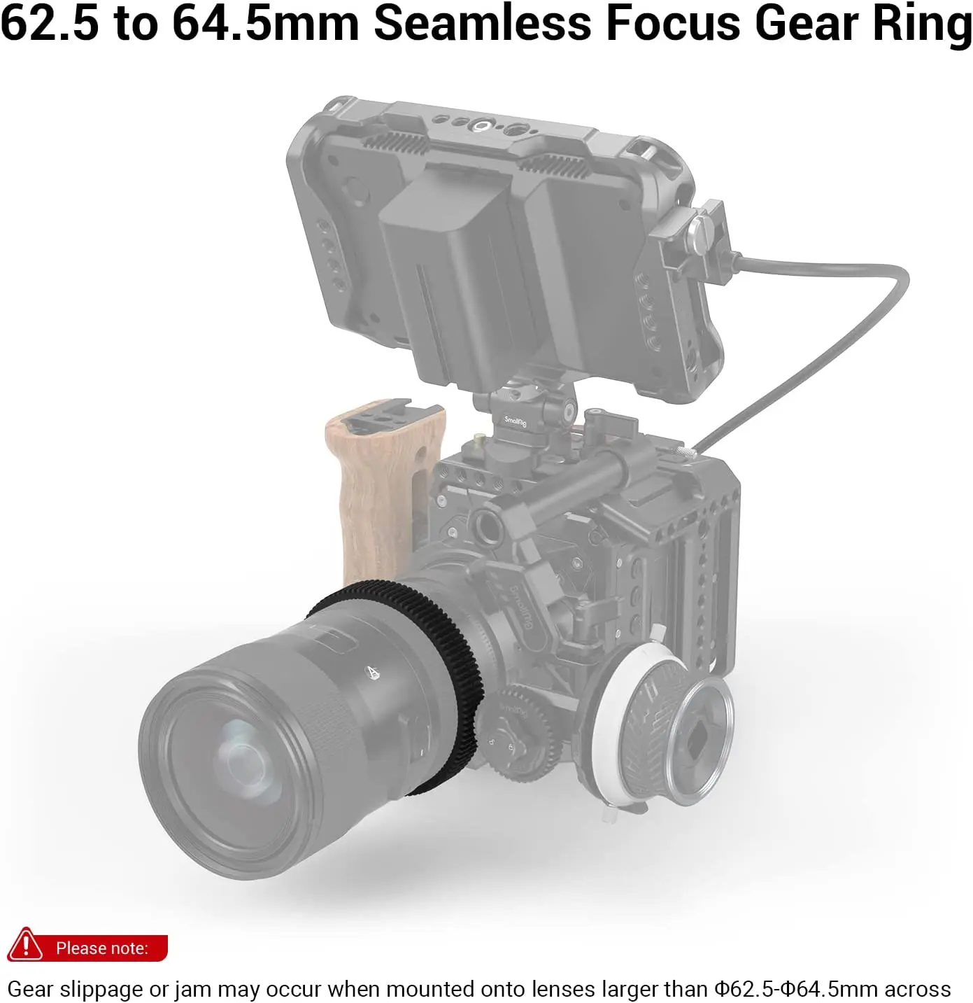 SmallRig 62.5- 83 Seamless Focus Gear Ring for Mini Follow Focus 3010 for Matte Box 3196 Camera Rig