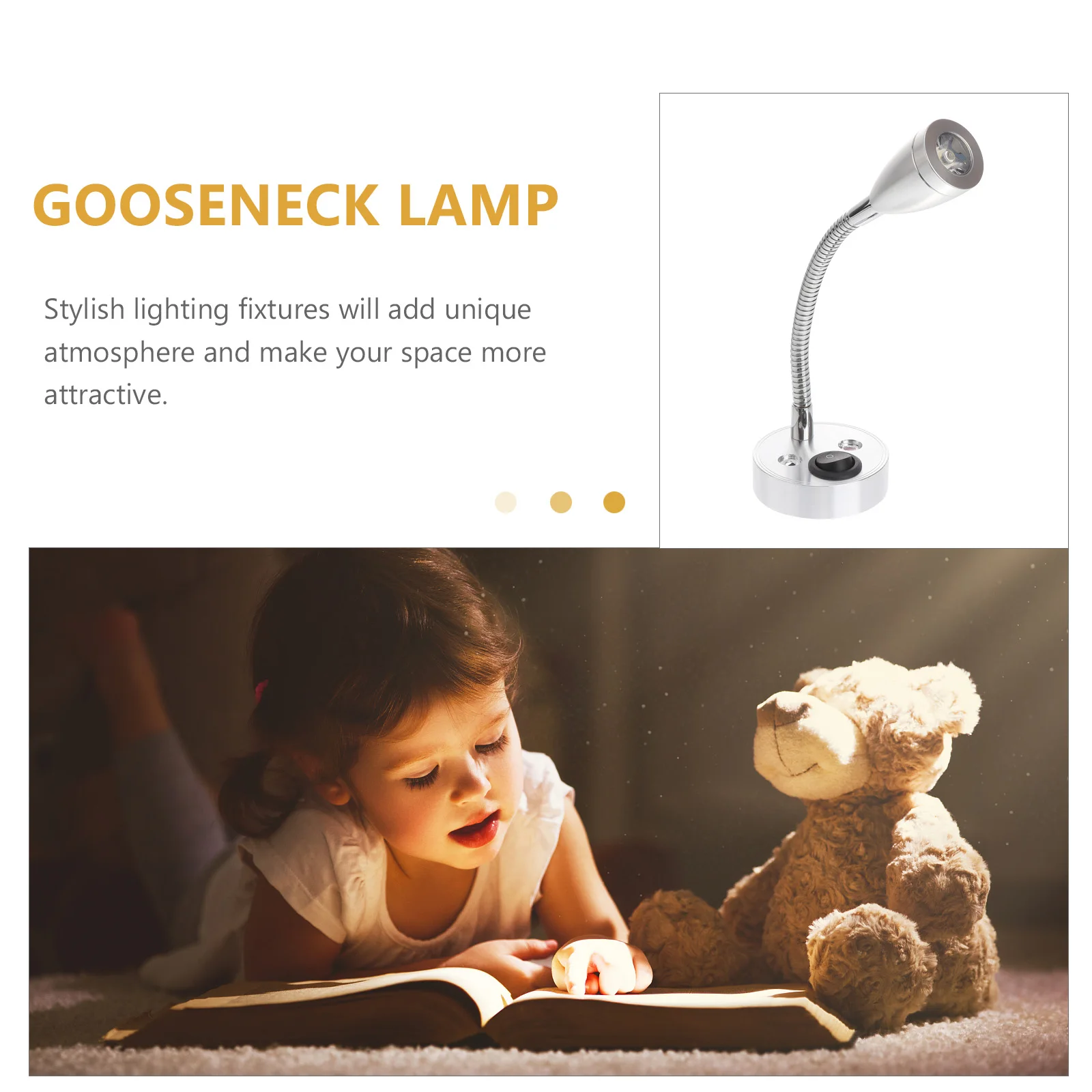 

2Pcs Rv Reading Lights Flexible LED Lamps Narrow Beam Bedside Night Lights for Bedroom Home Office 12V 3W