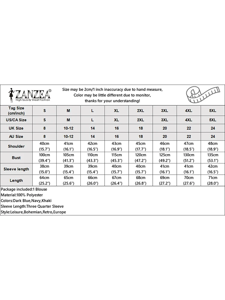 Koszula ZANZEA na lato 2025 z koronkowymi wstawkami, elegancka bluzka damska do biura ze stójką, rękaw 3/4, luźna tunika, koszula do pracy, chemise mujer