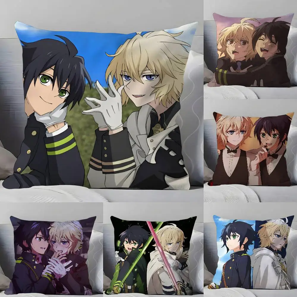 S-S-Seraph Of The E-End Anime-Kissenbezug, weicher, hautfreundlicher und bequemer Kissenbezug mit verstecktem Reißverschluss