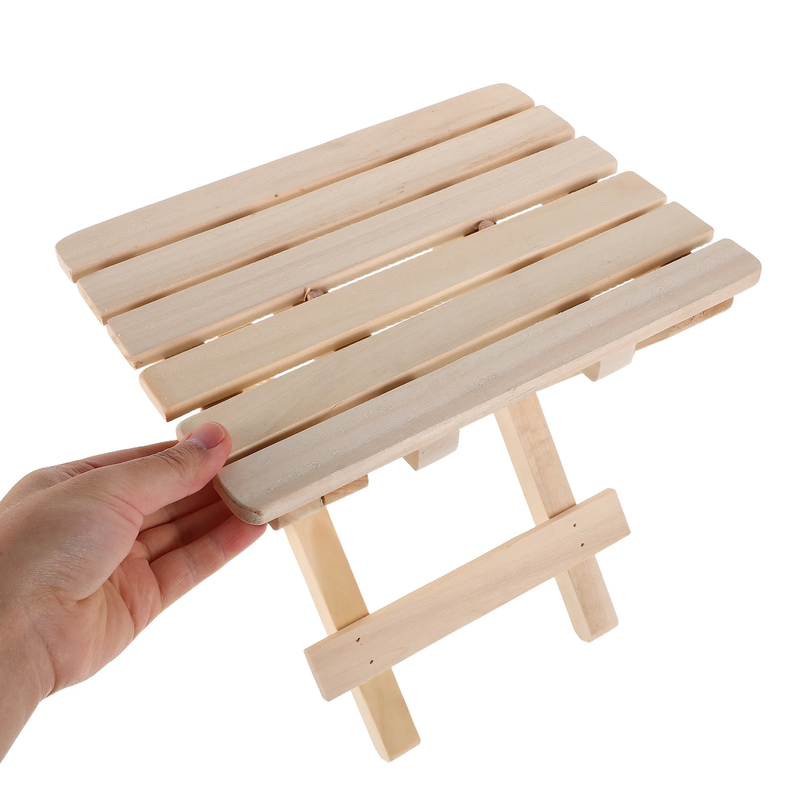 مقعد محمول قابل للطي مصنوع من الخشب الصلب، جمالي بسيط للحمام والمطبخ والتخييم والصيد والمشي لمسافات طويلة وخفيف الوزن وسهل الحمل #1