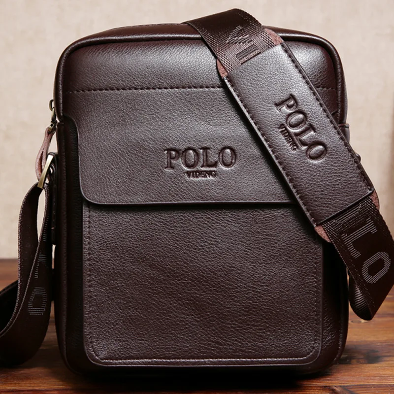 New Men's Single Shoulder Business Crossbody Bag Casual Solid Color Vertical POLO Men's Single Shoulder Back