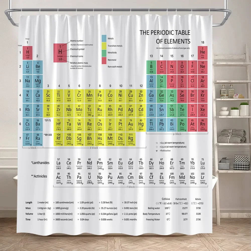 VIKAMA periodic table shower curtain modern interesting home decoration polyester fabric shower curtain partition curtain